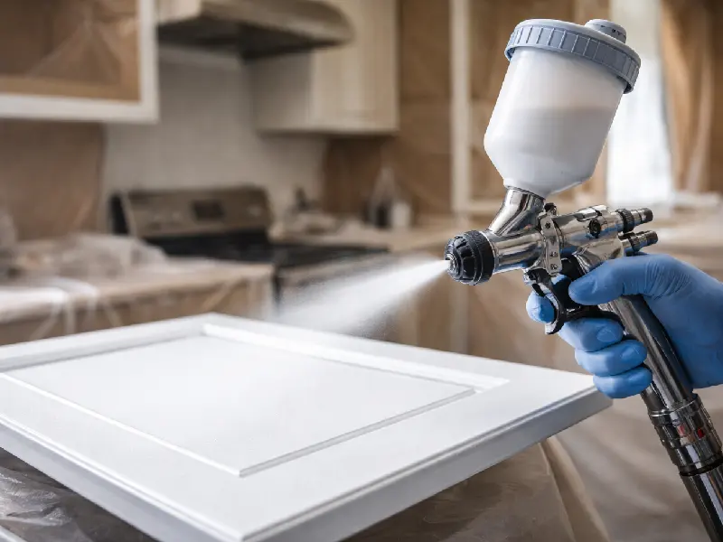 Peinture armoires de cuisine au spray